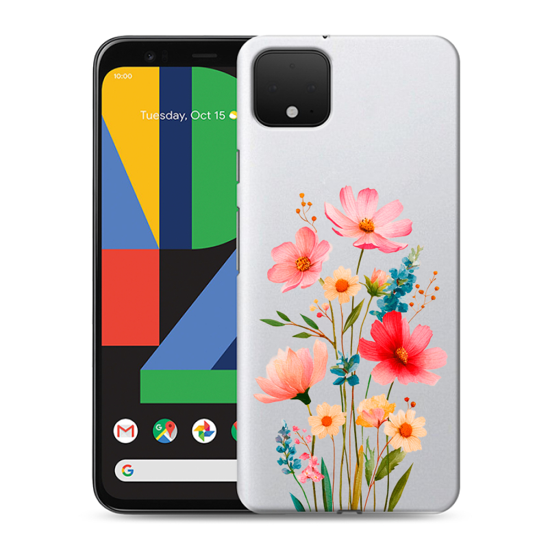 Силиконовый чехол на Google Pixel 4 XL с принтом Цветы Силиконовый чехол на Google Pixel 4 XL с принтом Цветы