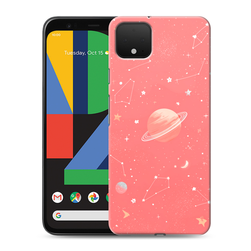 Силиконовый чехол на Google Pixel 4 XL с принтом Розовый космос Силиконовый чехол на Google Pixel 4 XL с принтом Розовый космос