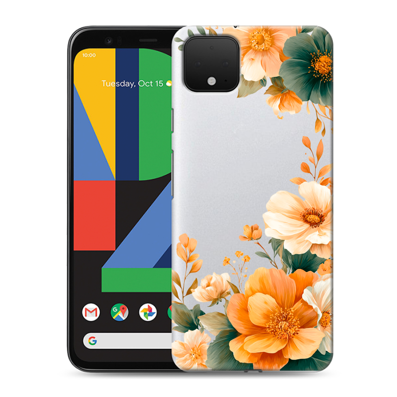Силиконовый чехол на Google Pixel 4 XL с принтом Цветы принт Силиконовый чехол на Google Pixel 4 XL с принтом Цветы принт