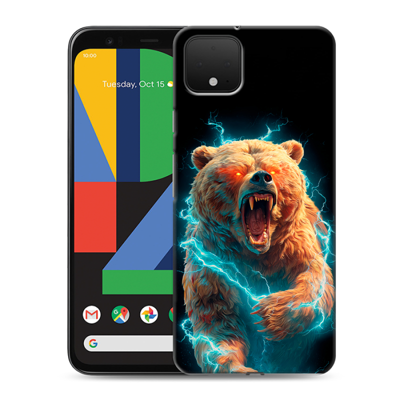 Силиконовый чехол на Google Pixel 4 XL с принтом Медведь Силиконовый чехол на Google Pixel 4 XL с принтом Медведь