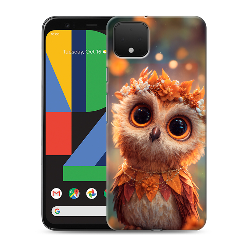 Пластиковый чехол на Google Pixel 4 XL с принтом Милая сова Пластиковый чехол на Google Pixel 4 XL с принтом Милая сова