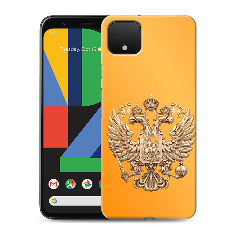 Силиконовый чехол на Google Pixel 4 XL с принтом Герб Флаг России Силиконовый чехол на Google Pixel 4 XL с принтом Герб Флаг России