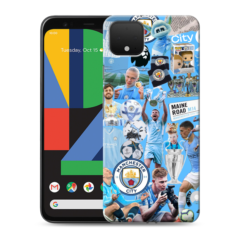 Силиконовый чехол на Google Pixel 4 XL с принтом Man City Манчестер Сити Силиконовый чехол на Google Pixel 4 XL с принтом Man City Манчестер Сити