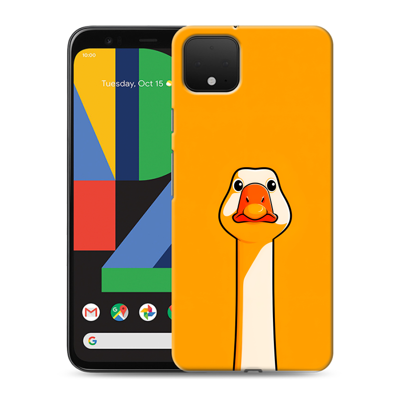 Пластиковый чехол на Google Pixel 4 XL с принтом Смешная утка Пластиковый чехол на Google Pixel 4 XL с принтом Смешная утка