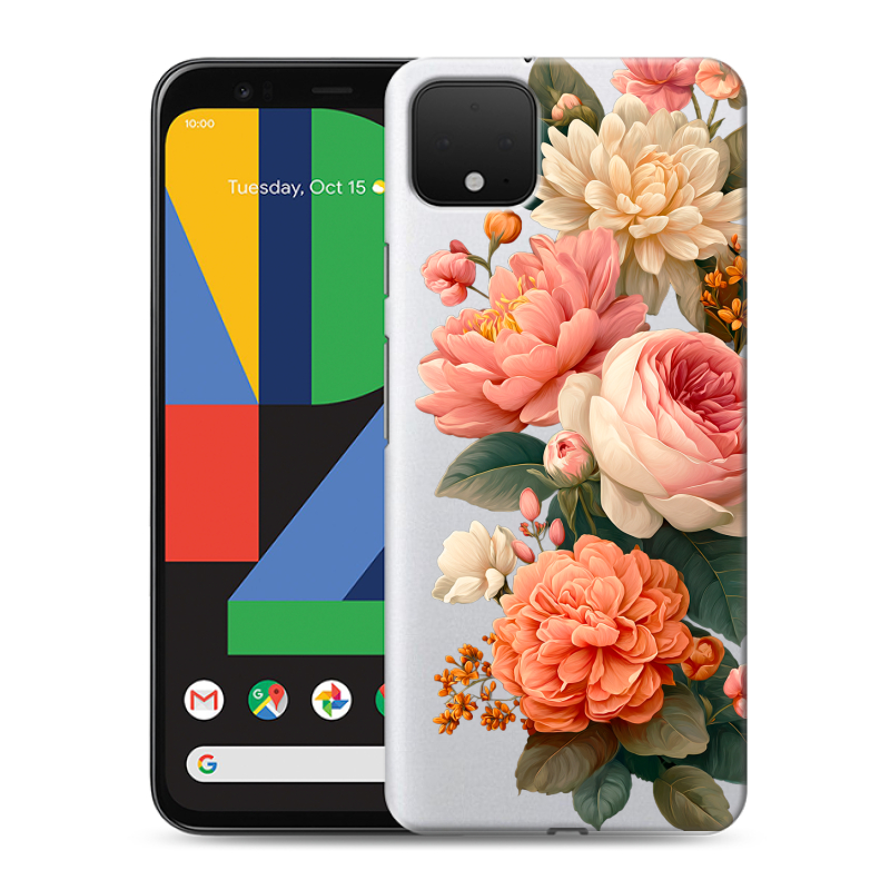 Силиконовый чехол на Google Pixel 4 XL с принтом цветы Силиконовый чехол на Google Pixel 4 XL с принтом цветы