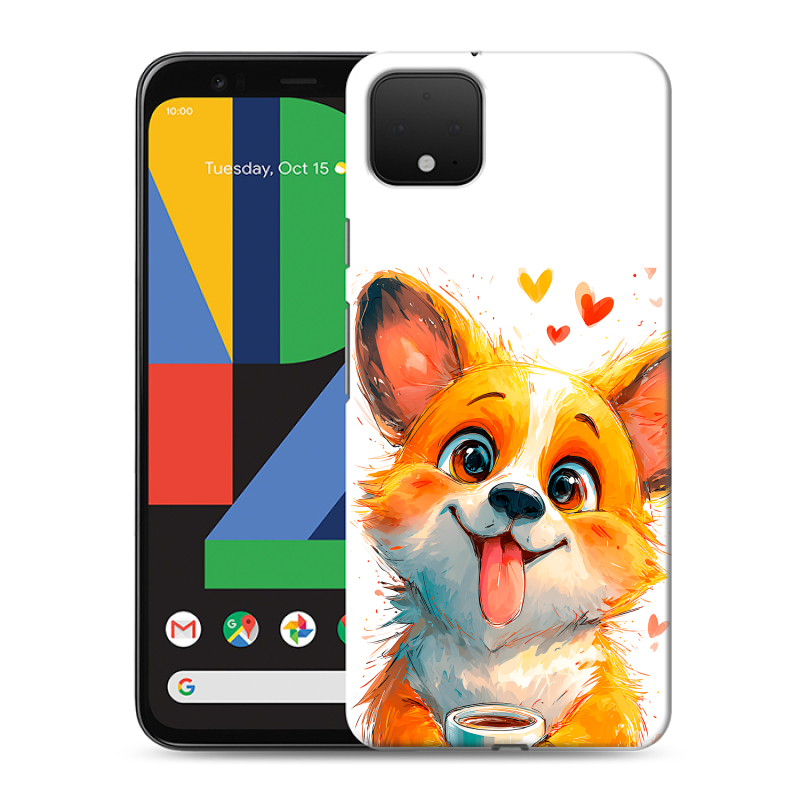 Силиконовый чехол на Google Pixel 4 XL с принтом корги Силиконовый чехол на Google Pixel 4 XL с принтом корги