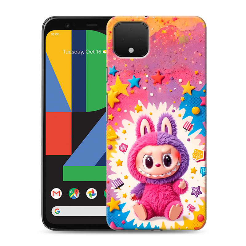 Пластиковый чехол на Google Pixel 4 XL с принтом Labubu Лабубу Пластиковый чехол на Google Pixel 4 XL с принтом Labubu Лабубу