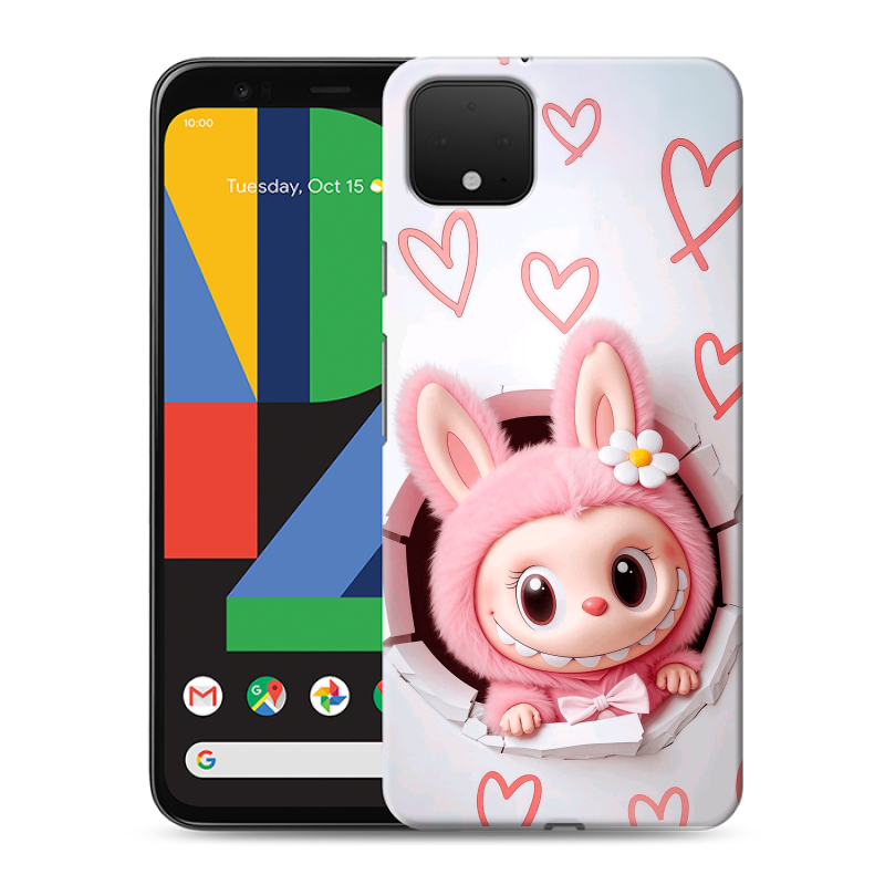 Пластиковый чехол на Google Pixel 4 XL с принтом Labubu Лабубу Пластиковый чехол на Google Pixel 4 XL с принтом Labubu Лабубу