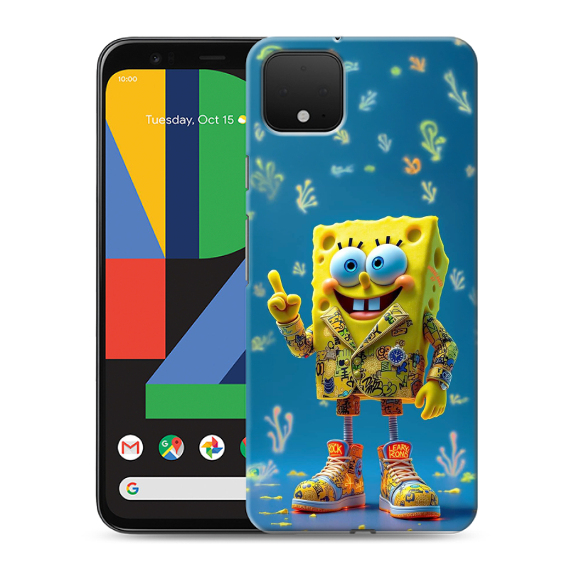 Силиконовый чехол на Google Pixel 4 XL с принтом Спанч боб Спанчбоб Силиконовый чехол на Google Pixel 4 XL с принтом Спанч боб Спанчбоб