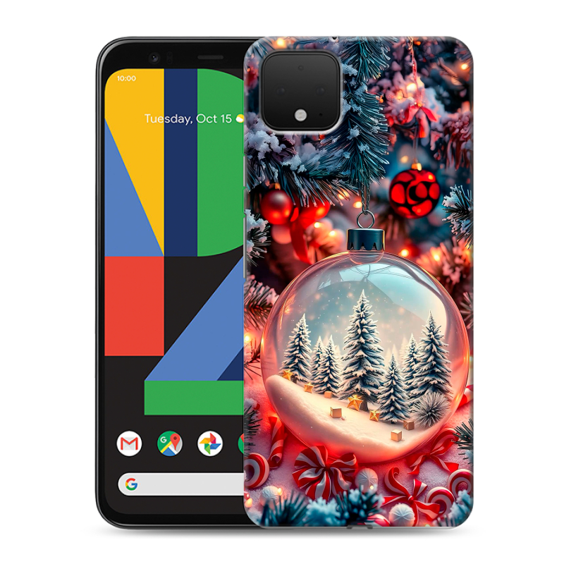 Силиконовый чехол на Google Pixel 4 XL с принтом Новый год Силиконовый чехол на Google Pixel 4 XL с принтом Новый год
