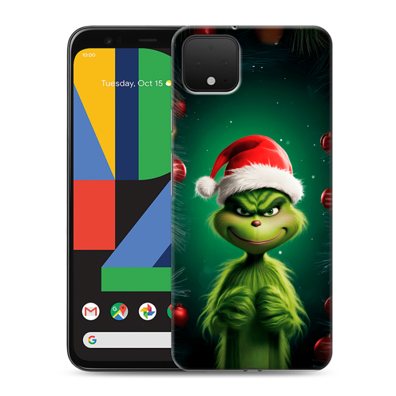 Силиконовый чехол на Google Pixel 4 XL с принтом Гринч Новый год Рождество Силиконовый чехол на Google Pixel 4 XL с принтом Гринч Новый год Рождество