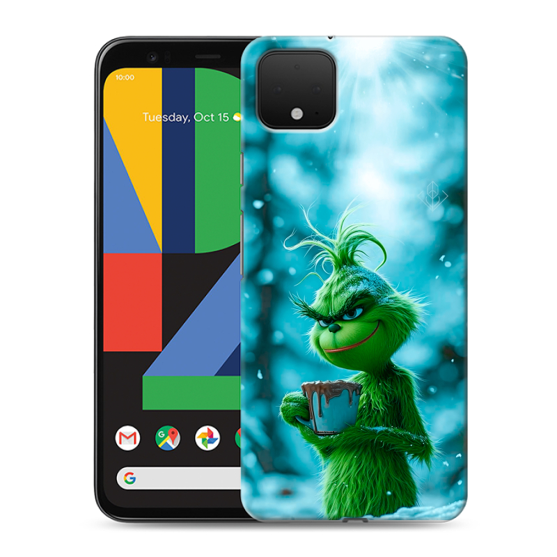Силиконовый чехол на Google Pixel 4 XL с принтом Новый год гринч Силиконовый чехол на Google Pixel 4 XL с принтом Новый год гринч