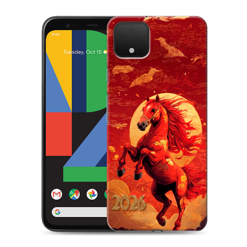 Силиконовый чехол на Google Pixel 4 XL с принтом Новый год Силиконовый чехол на Google Pixel 4 XL с принтом Новый год