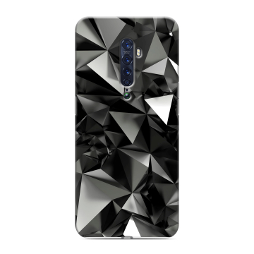 Силиконовый чехол на OPPO Reno2 с принтом Черные кристаллы Силиконовый чехол на OPPO Reno2 с принтом Черные кристаллы