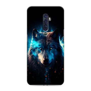 Силиконовый чехол на OPPO Reno2 с принтом Волк ночной