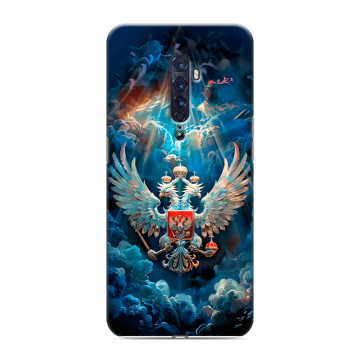 Силиконовый чехол на OPPO Reno2 с принтом Герб флаг России Силиконовый чехол на OPPO Reno2 с принтом Герб флаг России