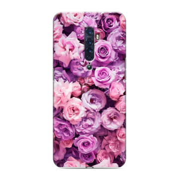 Силиконовый чехол на OPPO Reno2 с принтом лавандовые розы Силиконовый чехол на OPPO Reno2 с принтом лавандовые розы