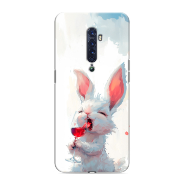 Силиконовый чехол на OPPO Reno2 с принтом кролик зайчик Силиконовый чехол на OPPO Reno2 с принтом кролик зайчик