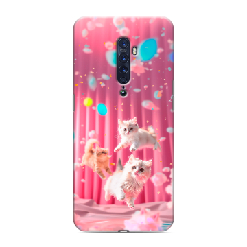 Силиконовый чехол на OPPO Reno2 с принтом милые котики Силиконовый чехол на OPPO Reno2 с принтом милые котики