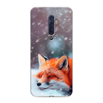 Силиконовый чехол на OPPO Reno2 с принтом лиса Силиконовый чехол на OPPO Reno2 с принтом лиса