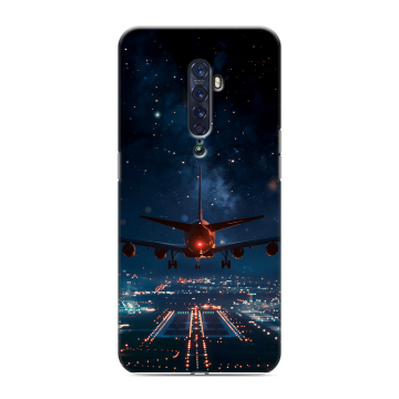 Силиконовый чехол на OPPO Reno2 с принтом самолет Силиконовый чехол на OPPO Reno2 с принтом самолет