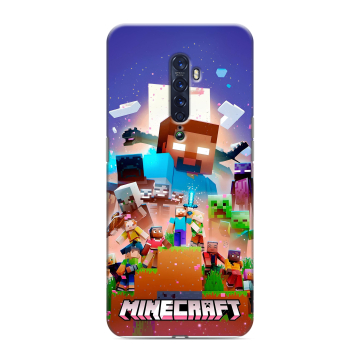 Силиконовый чехол на OPPO Reno2 с принтом Майнкрафт Minecraft Силиконовый чехол на OPPO Reno2 с принтом Майнкрафт Minecraft