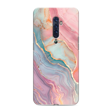 Силиконовый чехол на OPPO Reno2 с принтом розовый мрамор Силиконовый чехол на OPPO Reno2 с принтом розовый мрамор