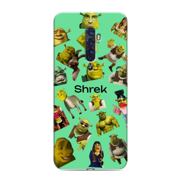 Силиконовый чехол на OPPO Reno2 с принтом Шрек Shrek