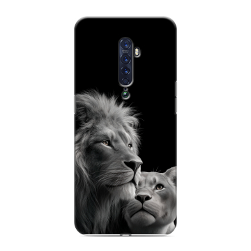 Силиконовый чехол на OPPO Reno2 с принтом Лев кошки