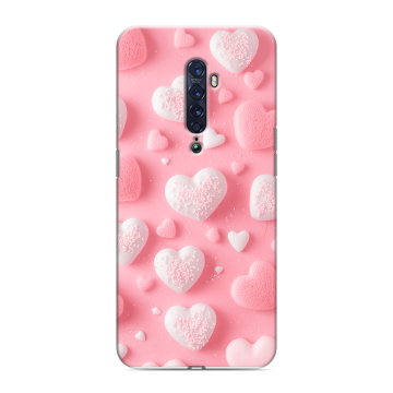 Силиконовый чехол на OPPO Reno2 с принтом Сердечки Силиконовый чехол на OPPO Reno2 с принтом Сердечки