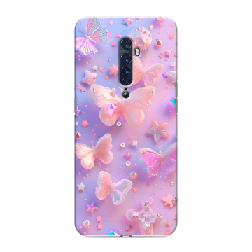 Силиконовый чехол на OPPO Reno2 с принтом Бабочки