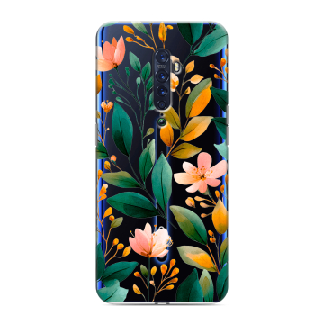 Силиконовый чехол на OPPO Reno2 с принтом Цветы паттерн