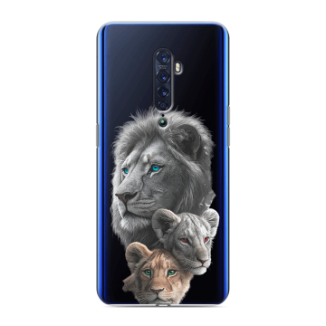 Силиконовый чехол на OPPO Reno2 с принтом Львы