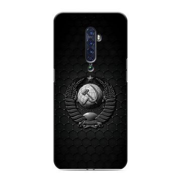 Силиконовый чехол на OPPO Reno2 с принтом Герб Флаг СССР