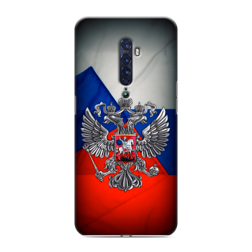 Силиконовый чехол на OPPO Reno2 с принтом Флаг России Силиконовый чехол на OPPO Reno2 с принтом Флаг России