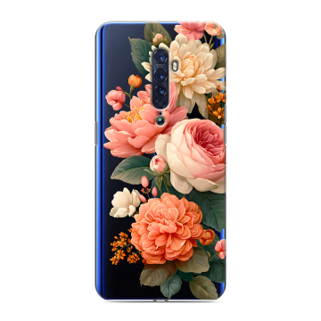 Силиконовый чехол на OPPO Reno2 с принтом цветы Силиконовый чехол на OPPO Reno2 с принтом цветы