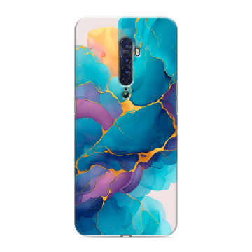 Силиконовый чехол на OPPO Reno2 с принтом Мрамор блестки Силиконовый чехол на OPPO Reno2 с принтом Мрамор блестки