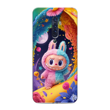 Силиконовый чехол на OPPO Reno2 с принтом Labubu Лабубу