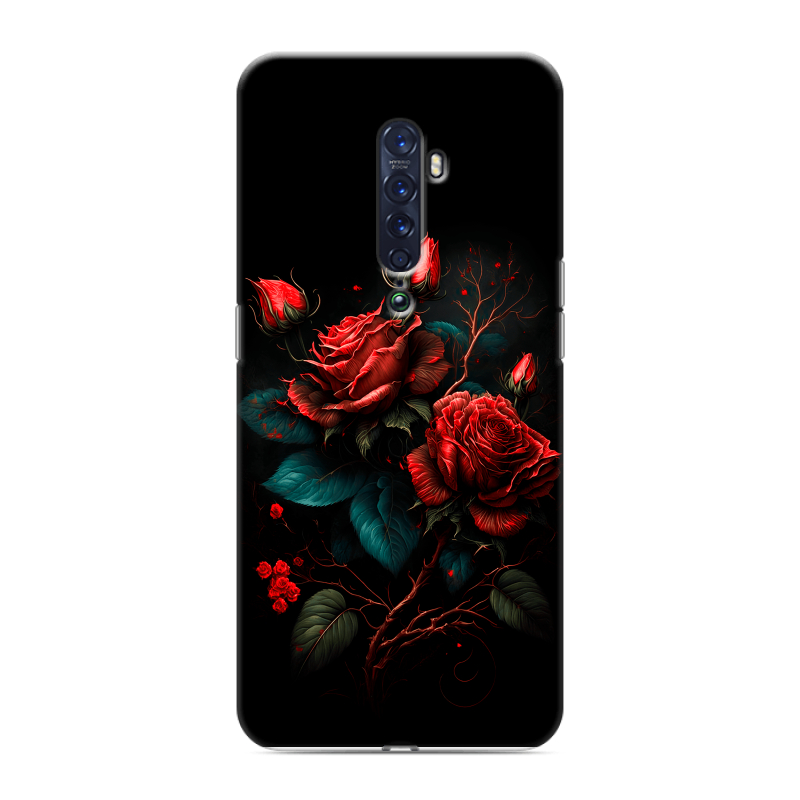 Силиконовый чехол на OPPO Reno2 с принтом Розы красные Силиконовый чехол на OPPO Reno2 с принтом Розы красные