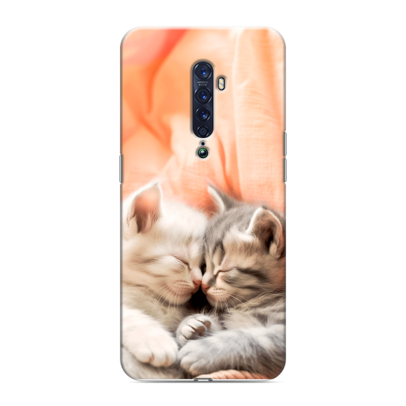 Пластиковый чехол на OPPO Reno2 с принтом Котята Пластиковый чехол на OPPO Reno2 с принтом Котята