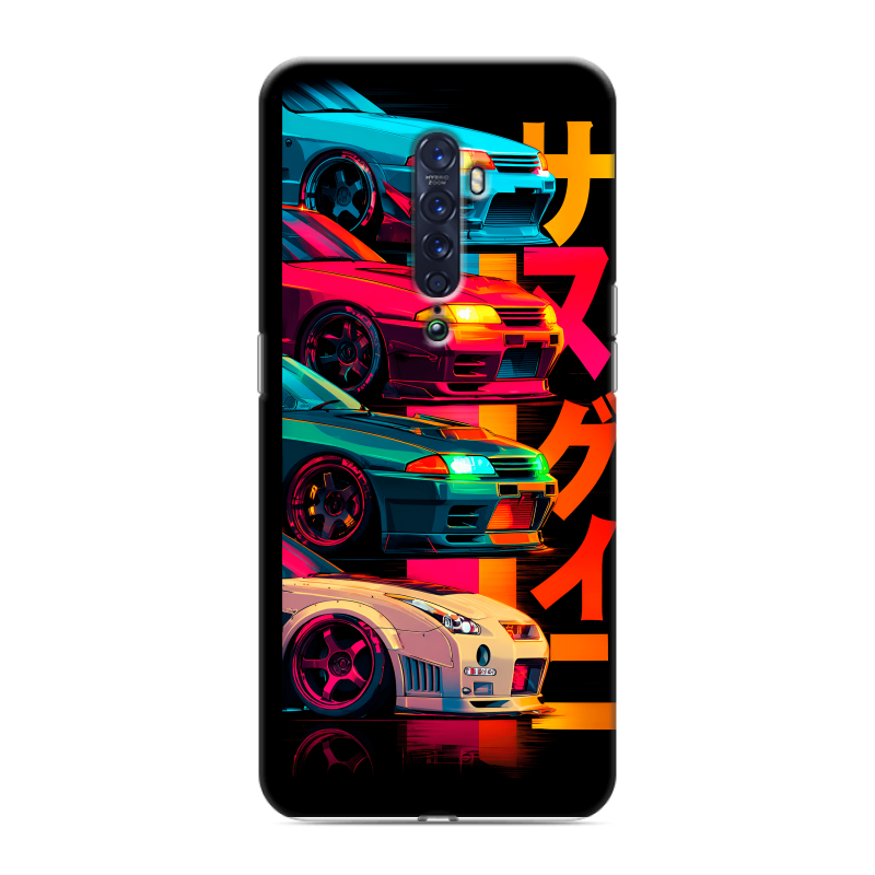 Пластиковый чехол на OPPO Reno2 с принтом Гоночные машины Пластиковый чехол на OPPO Reno2 с принтом Гоночные машины
