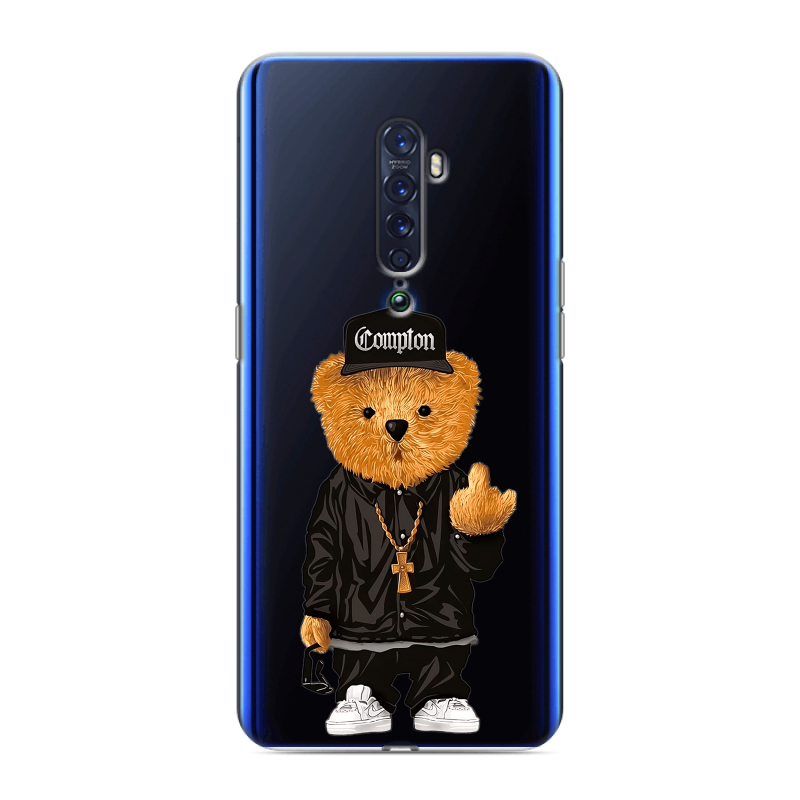 Пластиковый чехол на OPPO Reno2 с принтом Мишка Пластиковый чехол на OPPO Reno2 с принтом Мишка