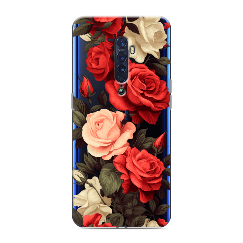 Силиконовый чехол на OPPO Reno2 с принтом Розы Силиконовый чехол на OPPO Reno2 с принтом Розы
