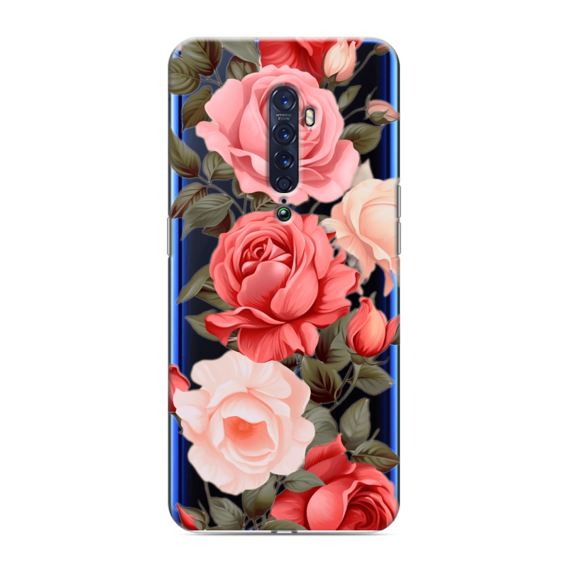 Силиконовый чехол на OPPO Reno2 с принтом Розы Силиконовый чехол на OPPO Reno2 с принтом Розы