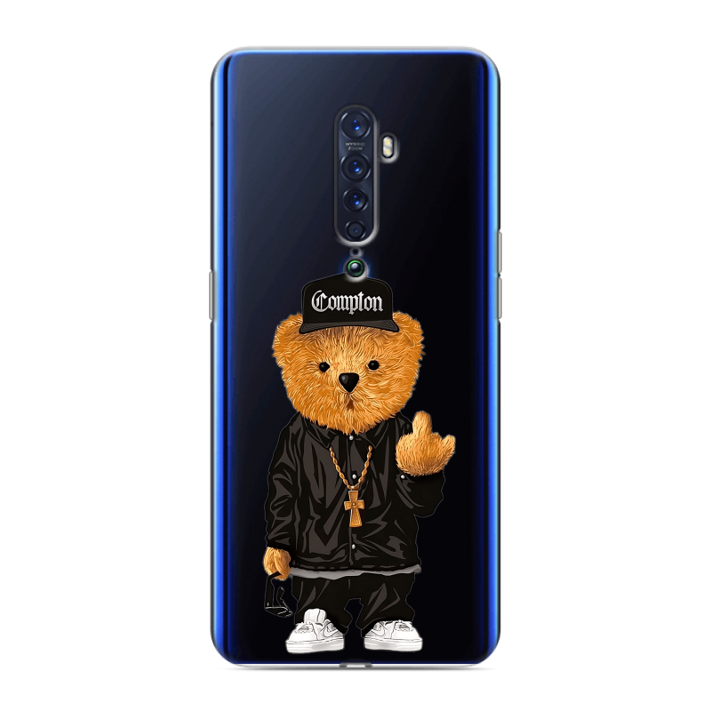Пластиковый чехол на OPPO Reno2 с принтом Плюшевый медведь Пластиковый чехол на OPPO Reno2 с принтом Плюшевый медведь
