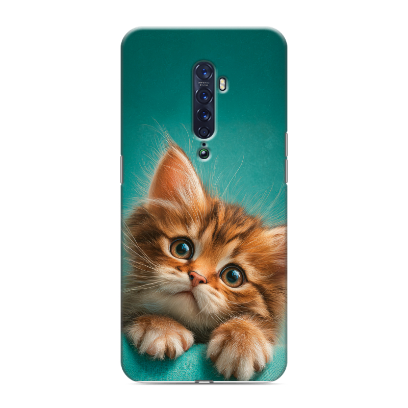 Пластиковый чехол на OPPO Reno2 с принтом котенок Пластиковый чехол на OPPO Reno2 с принтом котенок