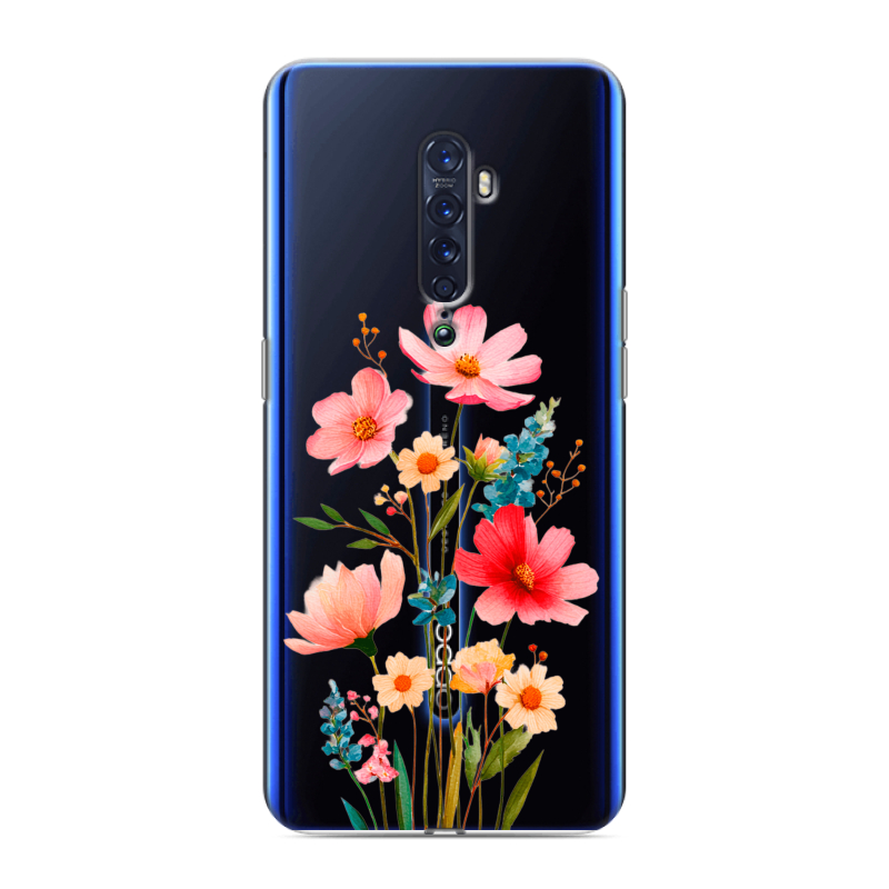 Силиконовый чехол на OPPO Reno2 с принтом Цветы Силиконовый чехол на OPPO Reno2 с принтом Цветы