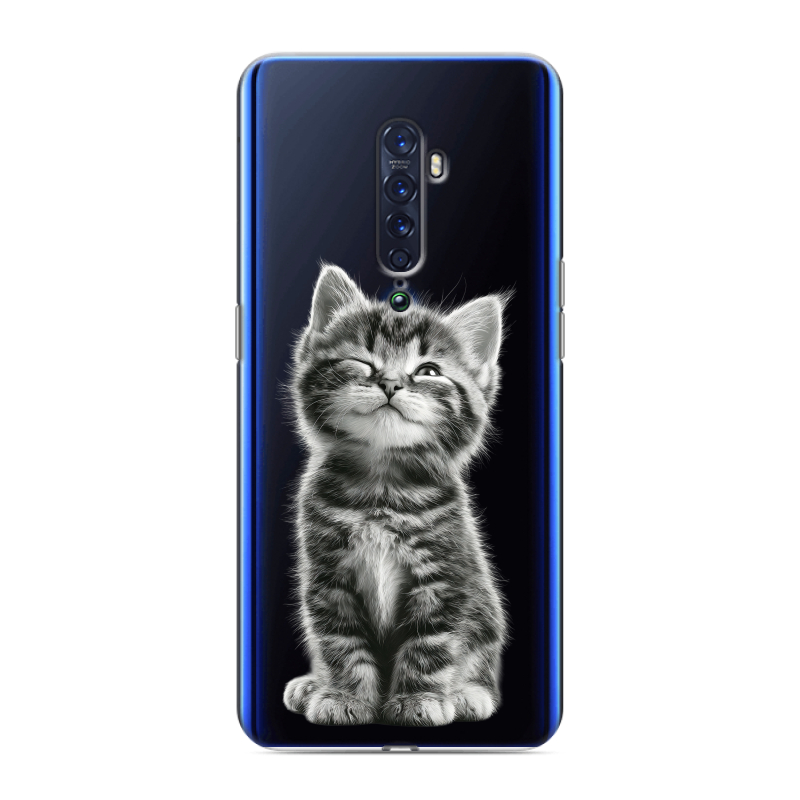 Пластиковый чехол на OPPO Reno2 с принтом Котенок Пластиковый чехол на OPPO Reno2 с принтом Котенок