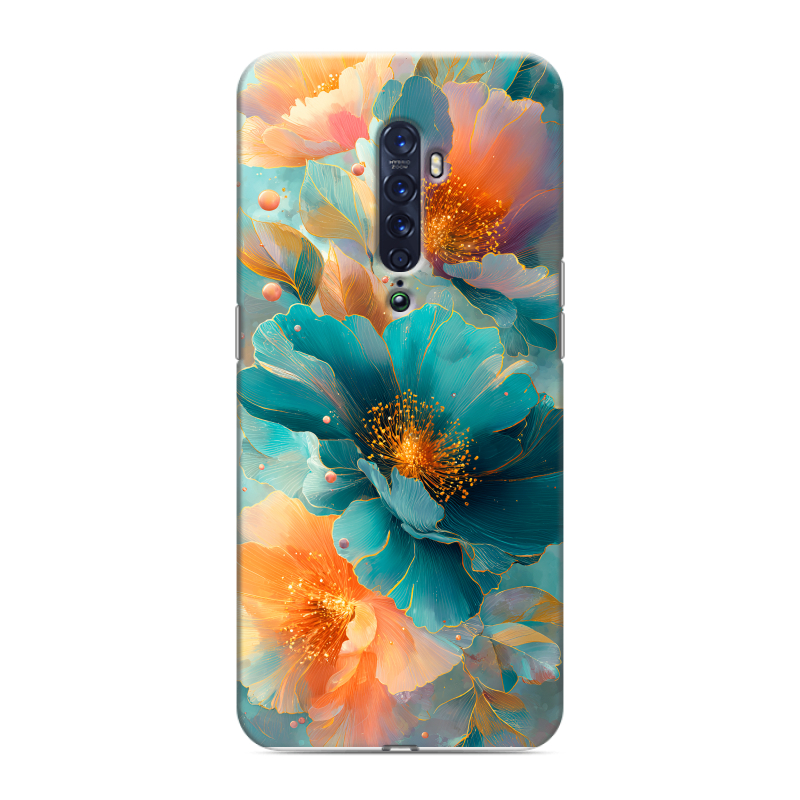 Пластиковый чехол на OPPO Reno2 с принтом Цветы Пластиковый чехол на OPPO Reno2 с принтом Цветы