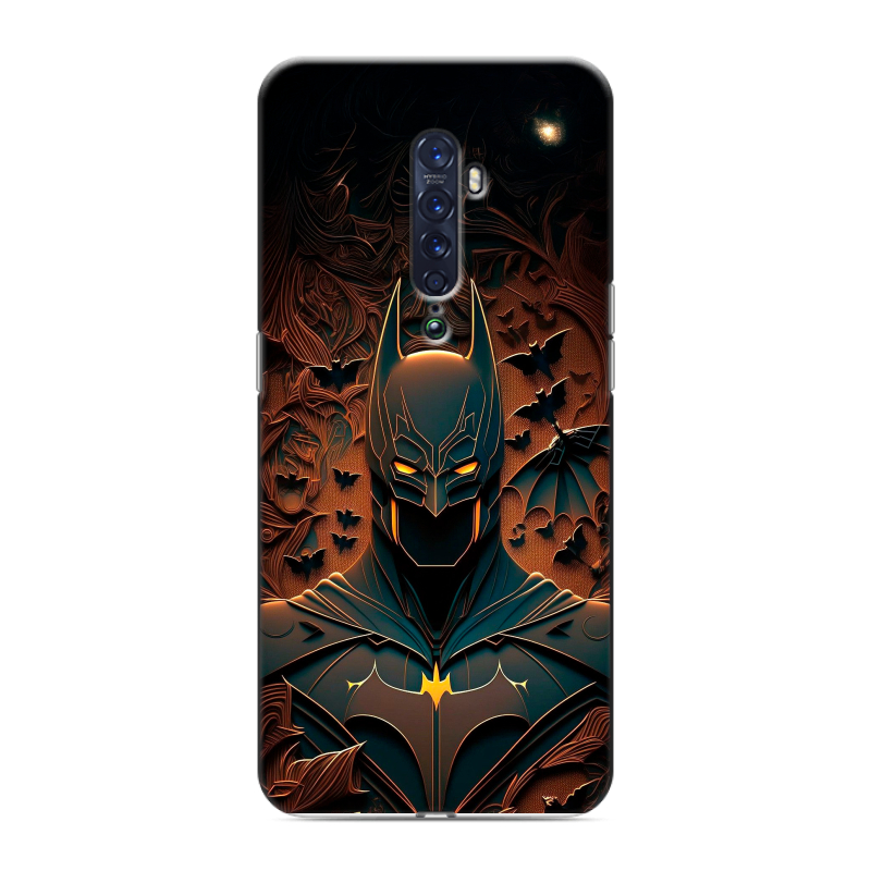 Пластиковый чехол на OPPO Reno2 с принтом Batman Бэтмен Пластиковый чехол на OPPO Reno2 с принтом Batman Бэтмен